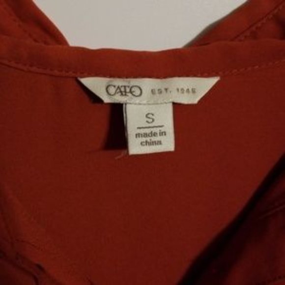 NWOT Cato Burnt orange envelope blouse - Picture 3 of 3